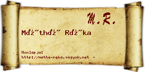 Máthé Réka névjegykártya