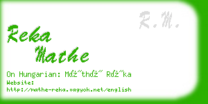 reka mathe business card